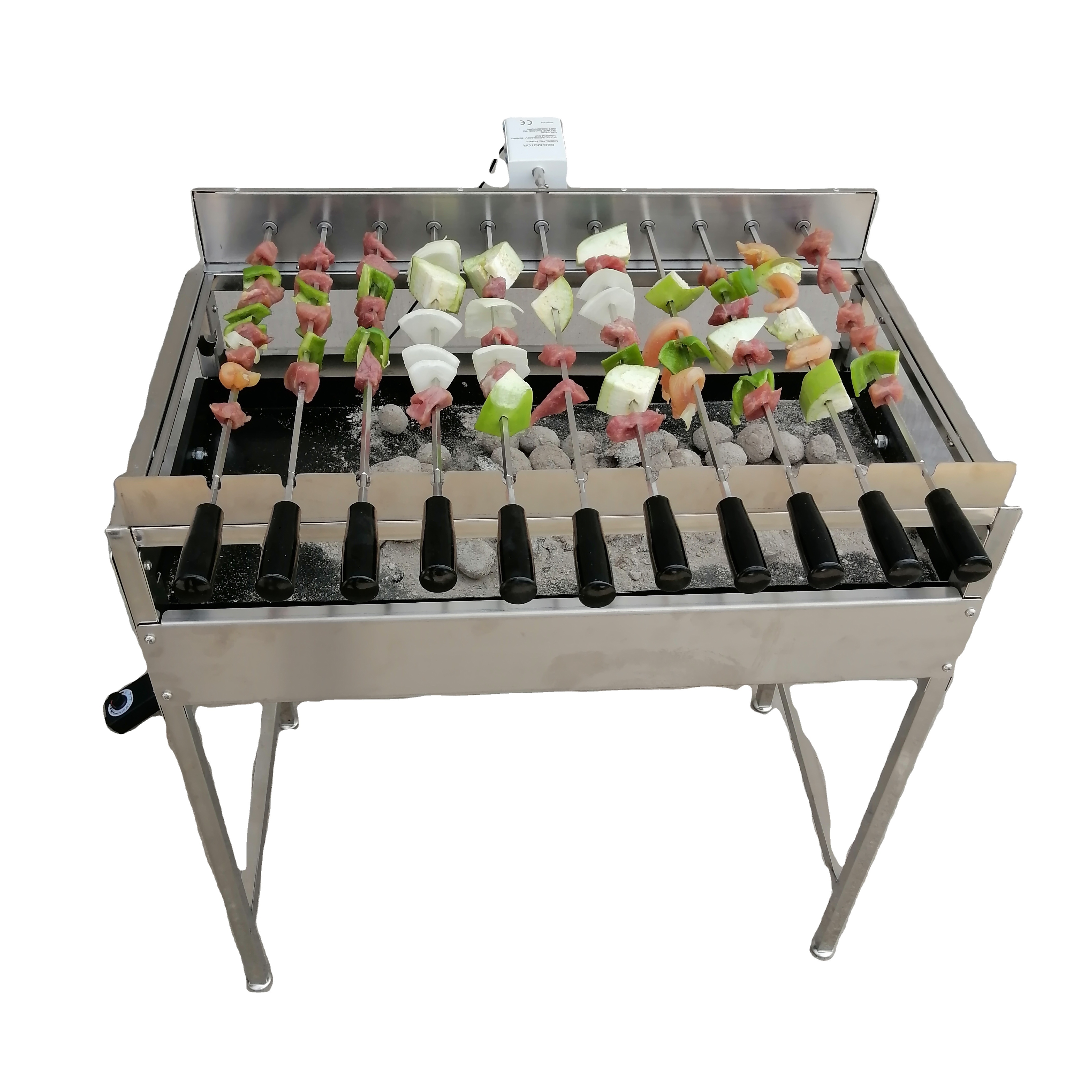 Shish Pork Potato kebobs portable yakitori BBQ party grill picnic charcoal motorised bbq grill eating outdoor