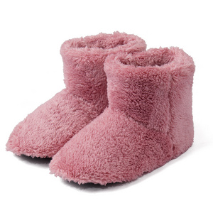 2024 Women Popular Plush Winter Warm Home Indoor  Anti-slip Booties Boots Slippers With Sherpa Lining