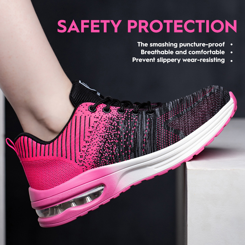 Wholesale Women's Safety Sports Shoes Women Breathable Safety Shoes Fashion Anti Slip Steel Toe Unisex Safety Shoes