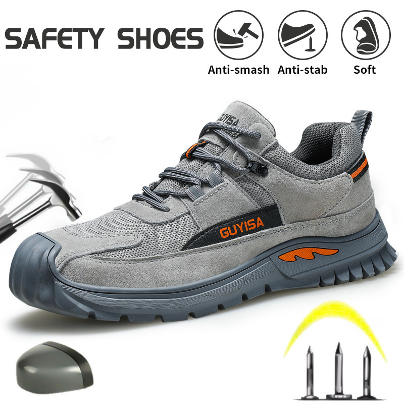 Anti smashing breathable wear-resistant safety work shoes fashion lightweight comfortable sport safety shoes