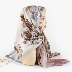 Premium Fashion Islamic Heavy Bubble Chiffon Hijab Wrap Plain Crepe Chiffon Scarf for Women Ethnic Bandanas Made in Malaysia