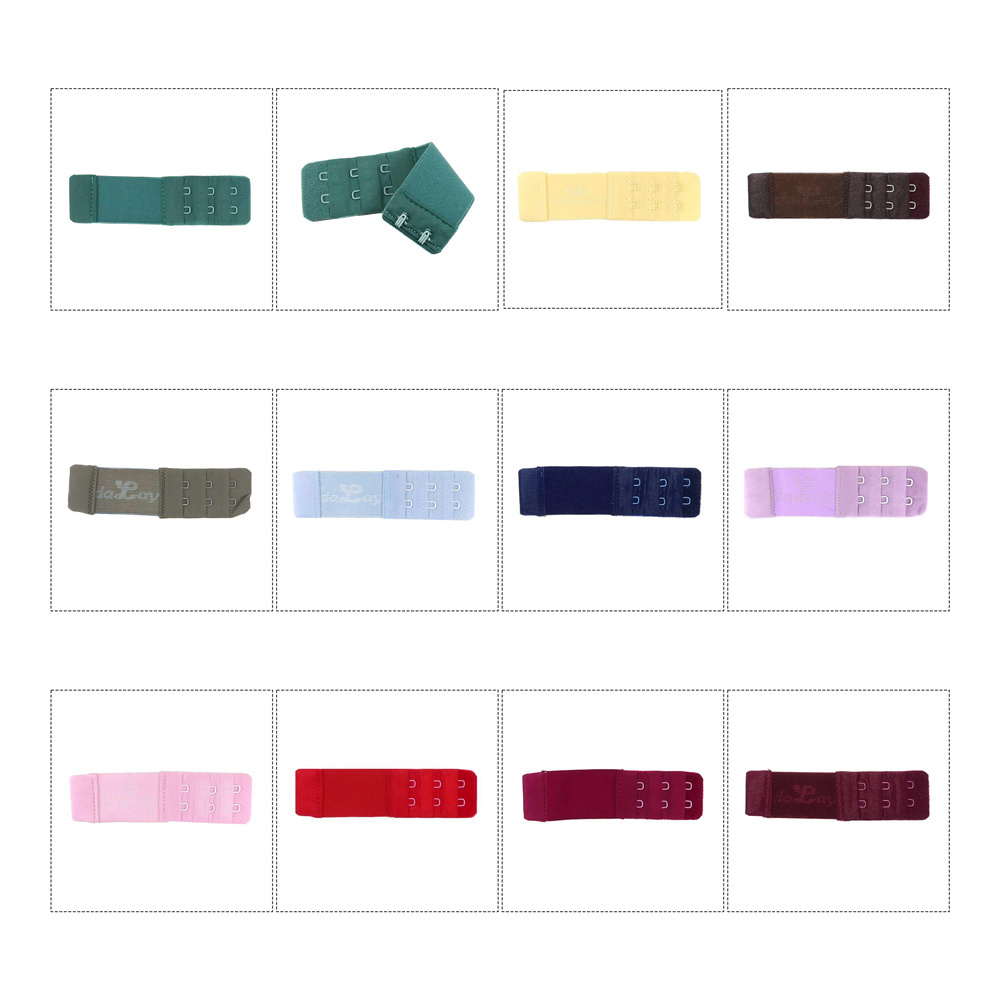 3 rows 2 hooks Bra Extender Wholesale Custom Colors Underwear Use Elastic Bra Hook and Eye Tape Clasp