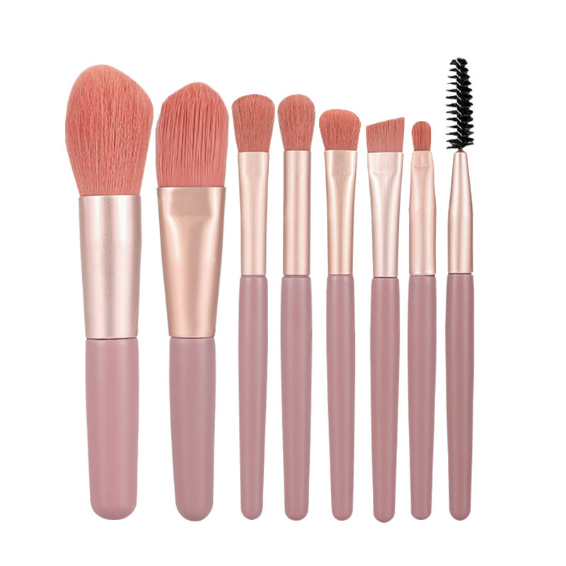 Mini 8 makeup brushes set portable travel kit soft hair eye shadow brush powder foundation brush beauty tools manufacturer