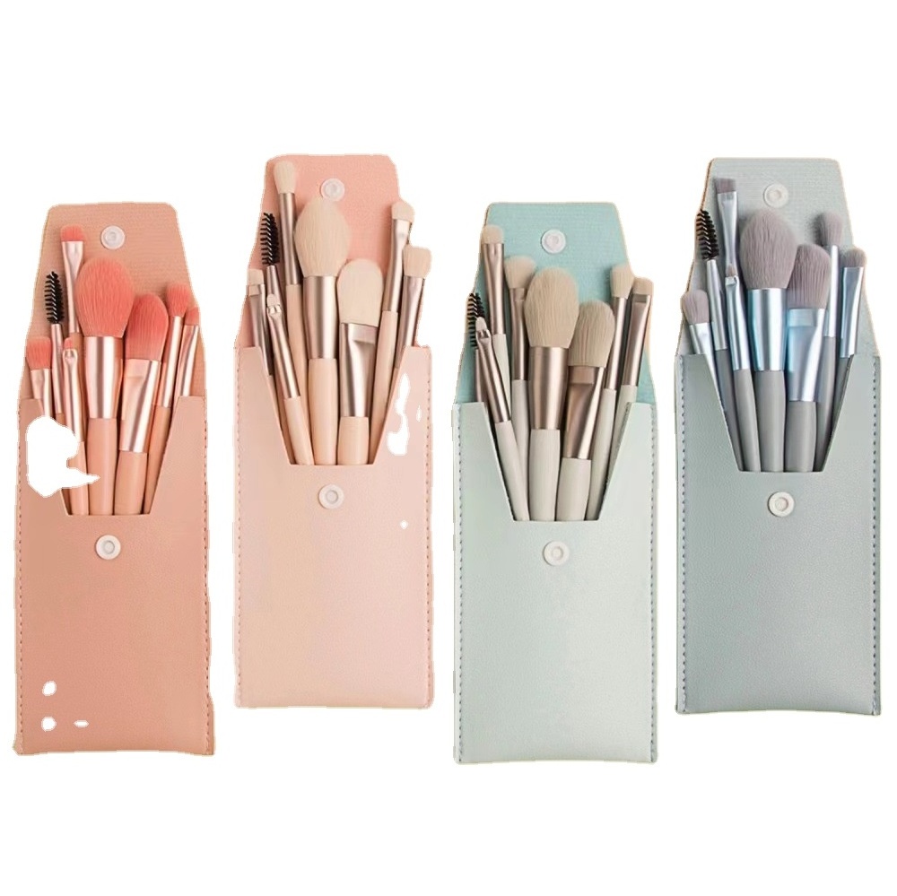 Mini 8 makeup brushes set portable travel kit soft hair eye shadow brush powder foundation brush beauty tools manufacturer