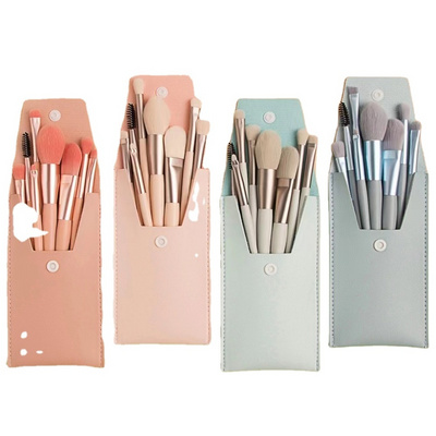 Mini 8 makeup brushes set portable travel kit soft hair eye shadow brush powder foundation brush beauty tools manufacturer