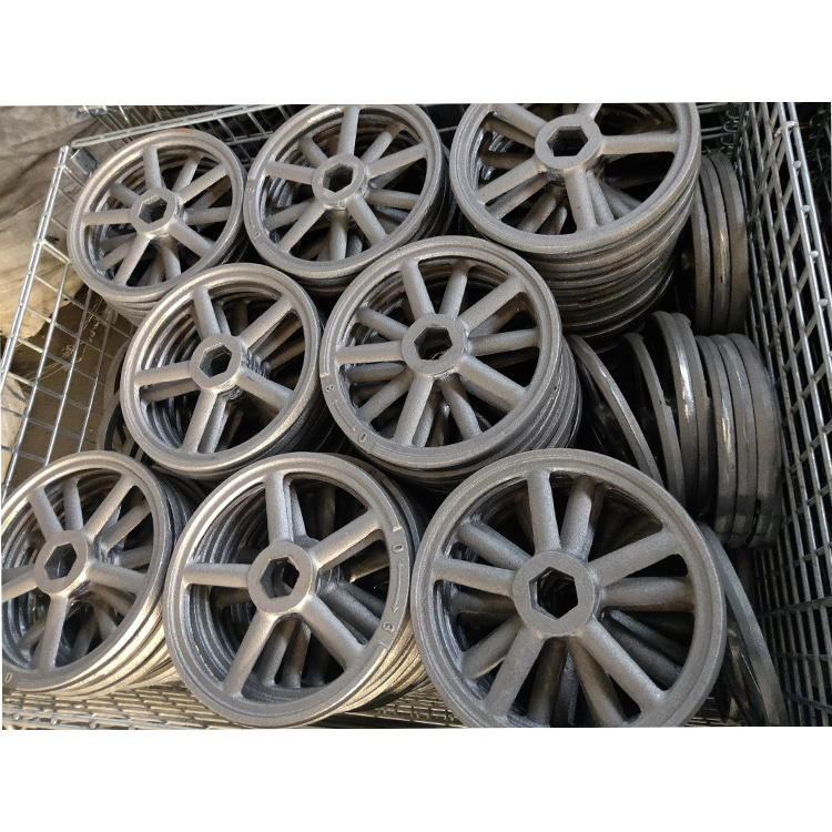 OEM Custom High Quality Shell Mould Casting Cast Iron Round Hole Five Spoke Hand Wheel For Valves