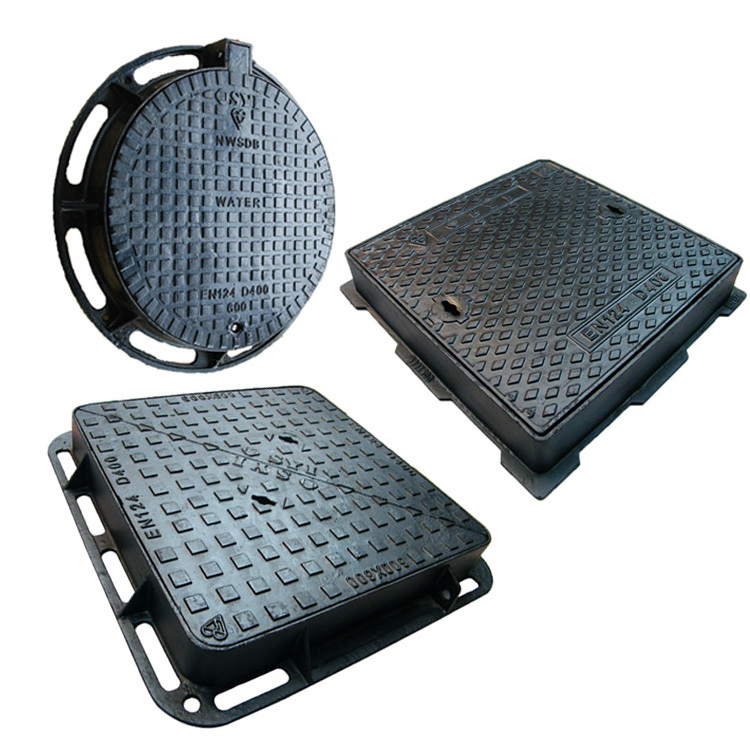 EN124 Heavy Duty Waterproof Square Double Triangle Ductile Iron Manhole Cover En124 D400 In China