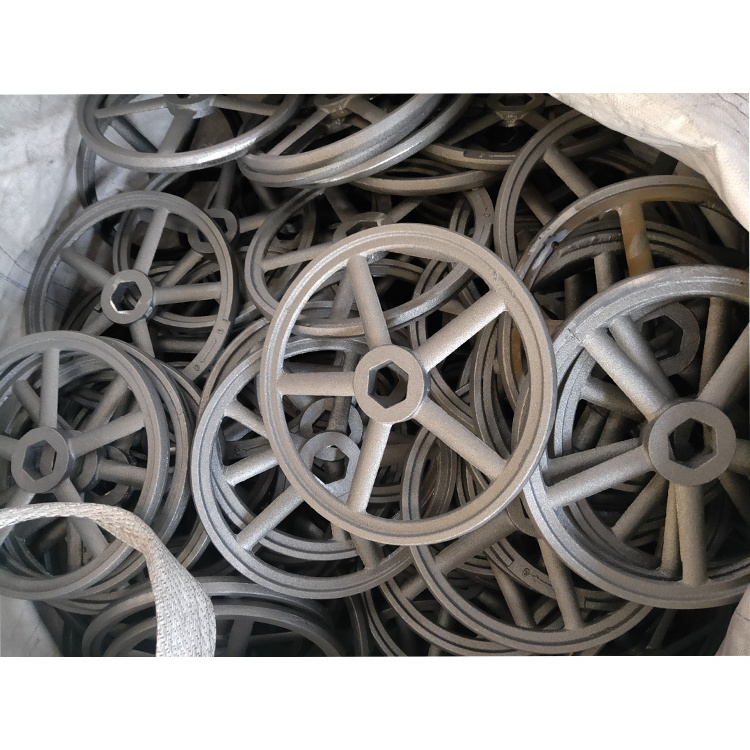 OEM Custom High Quality Shell Mould Casting Cast Iron Round Hole Five Spoke Hand Wheel For Valves