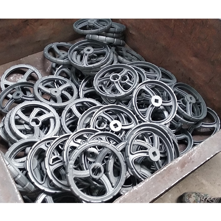 OEM Custom High Quality Shell Mould Casting Cast Iron Round Hole Five Spoke Hand Wheel For Valves