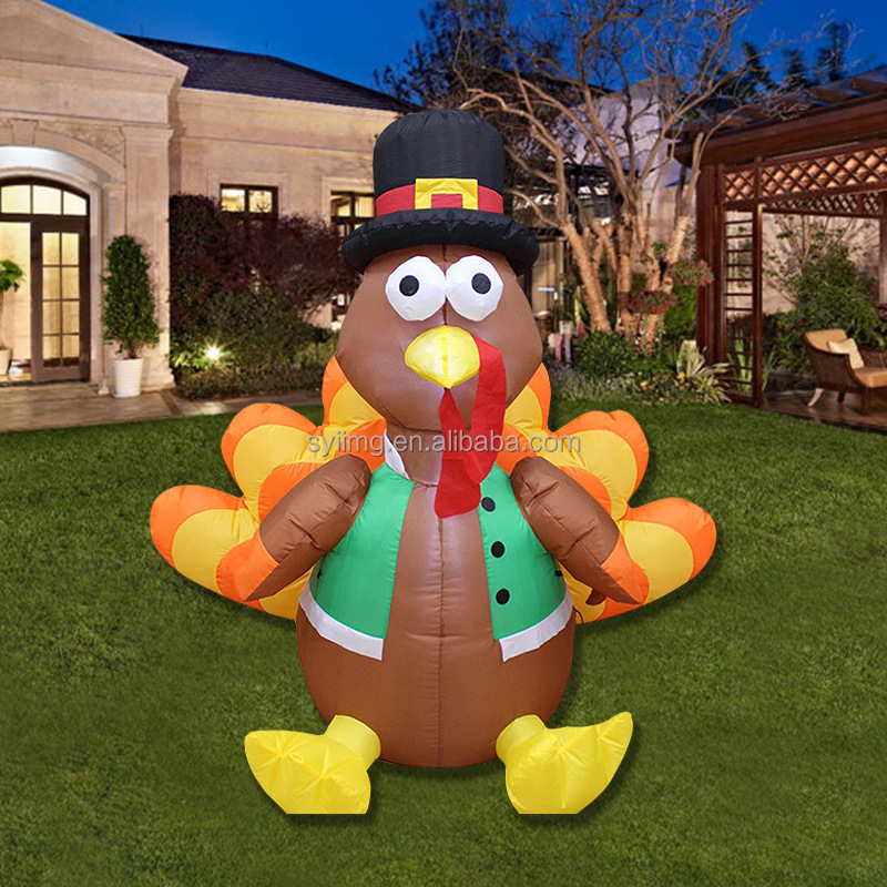 Thanksgiving Turkey Inflatable LED Lights Halloween Large Fall Blow up Advertising Inflatable