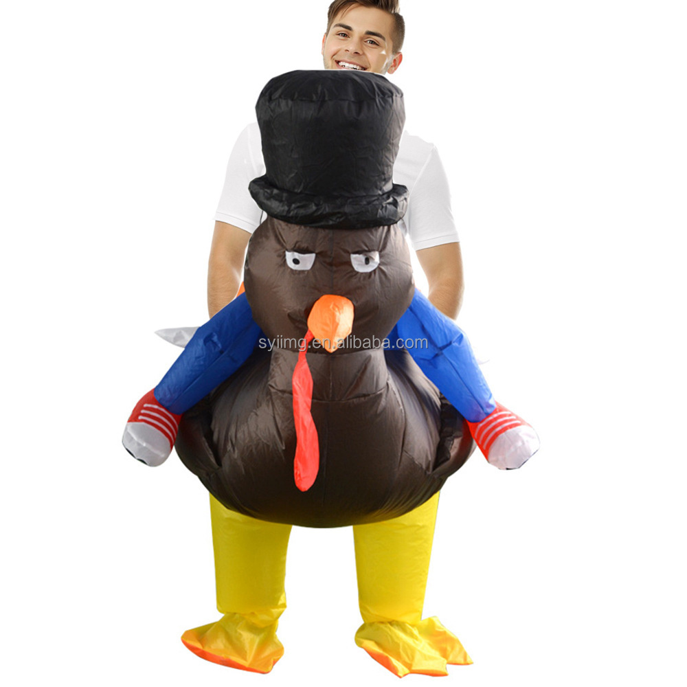 Turkey Inflatable Costume Chicken Inflatable Costume Kids Jumpsuit Boys Thanksgiving Costumes Cosplay Blow Up Suit for Adult