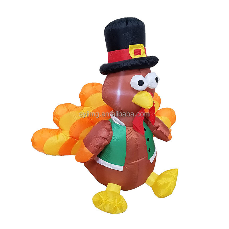 Thanksgiving Turkey Inflatable LED Lights Halloween Large Fall Blow up Advertising Inflatable