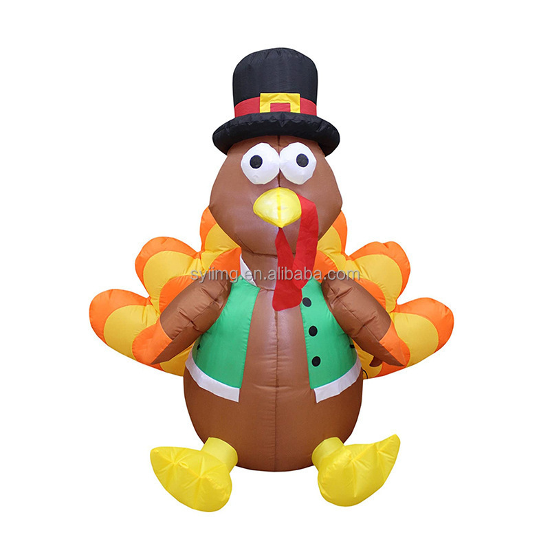 Thanksgiving Turkey Inflatable LED Lights Halloween Large Fall Blow up Advertising Inflatable