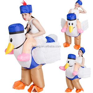 Ride on Chicken Inflatable Costume Fat Holiday Party Giant Inflatable Costume Halloween Costumes Fat Cosplay Brown Blow Up Suit