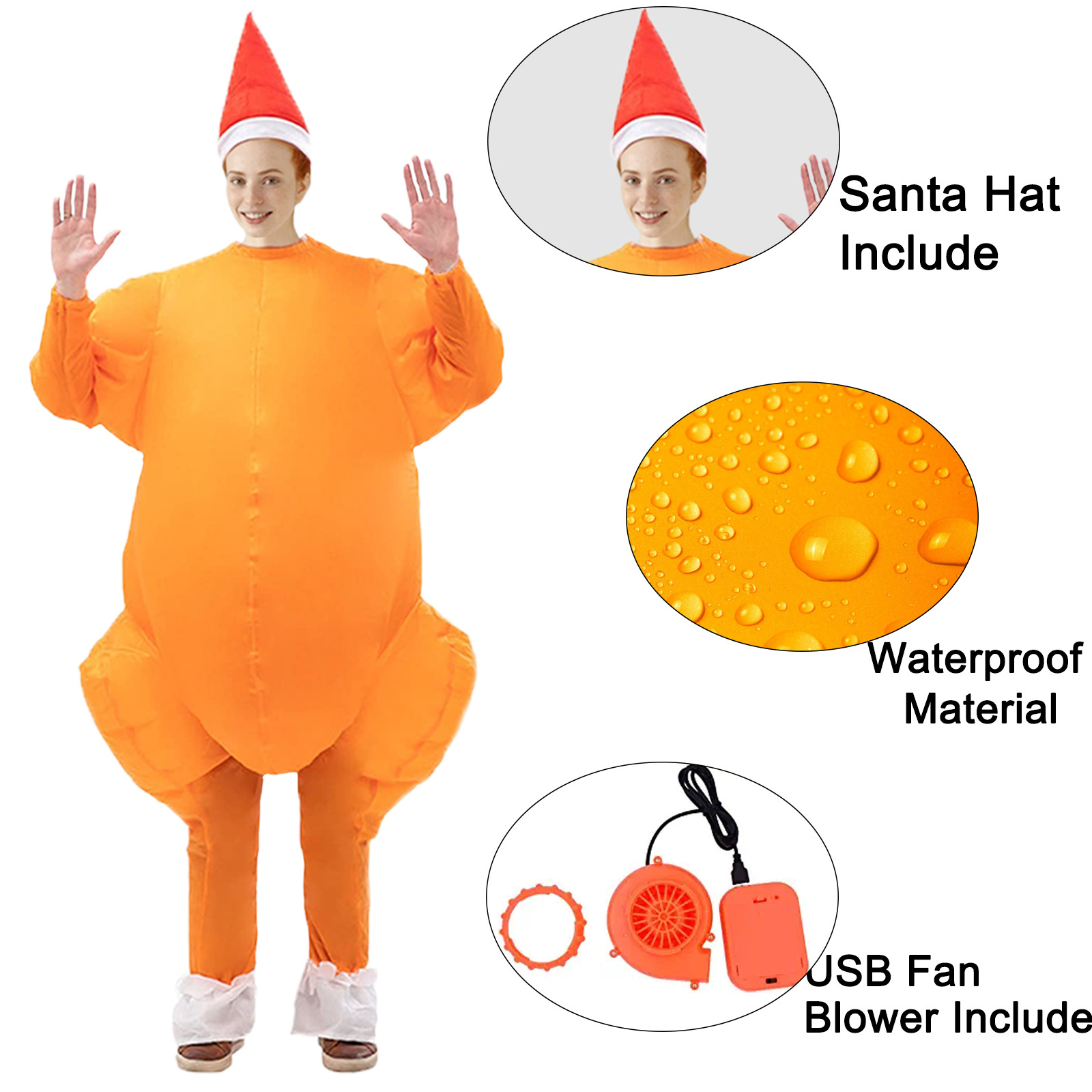 Turkey Inflatable Costume Chicken Inflatable Costume Kids Jumpsuit Boys Thanksgiving Costumes Cosplay Blow Up Suit for Adult