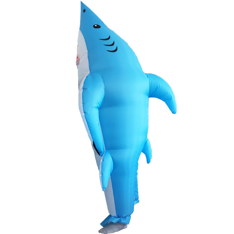 Inflatable Shark Costume Shark Inflatable Costume Kids Jumpsuit Full Body Suit Halloween Costumes Cosplay Blow Up Suit for Adult