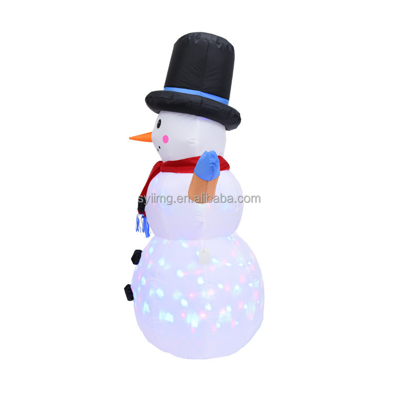 2.4M Broom Snowman Inflatable Nightclub LED Lights Outdoor Holiday Christmas Blow up Advertising Inflatable Toys