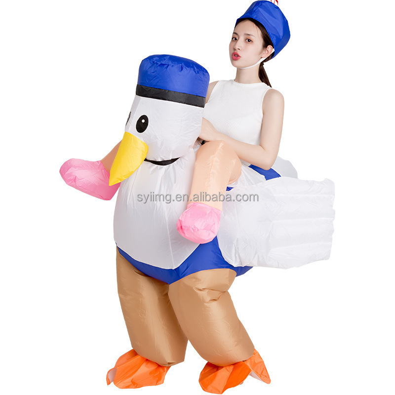 Ride on Chicken Inflatable Costume Fat Holiday Party Giant Inflatable Costume Halloween Costumes Fat Cosplay Brown Blow Up Suit