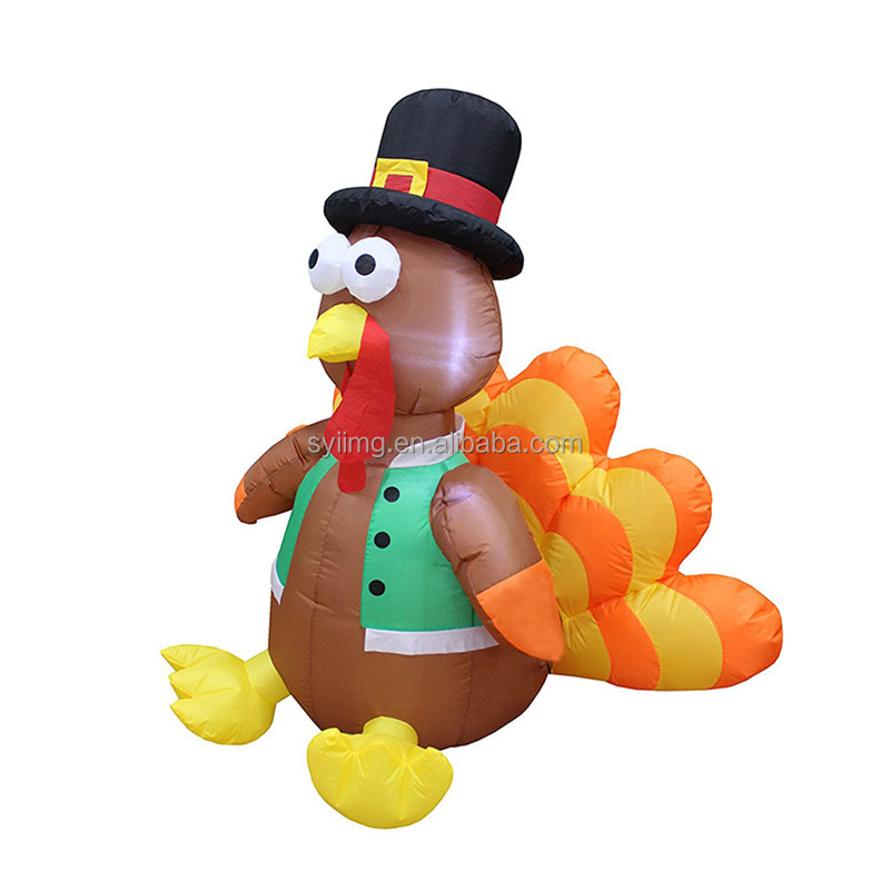 Thanksgiving Turkey Inflatable LED Lights Halloween Large Fall Blow up Advertising Inflatable