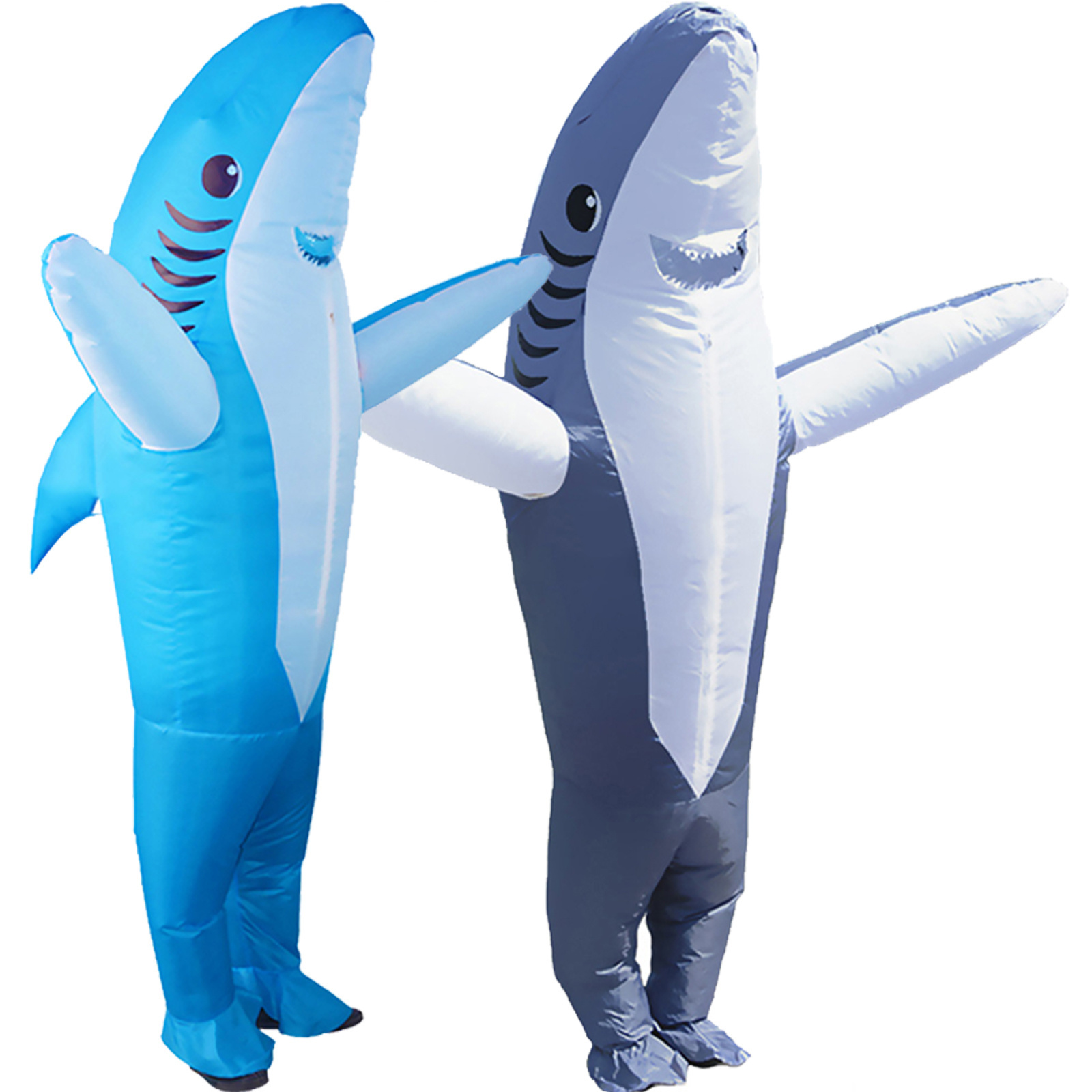 Inflatable Shark Costume Shark Inflatable Costume Kids Jumpsuit Full Body Suit Halloween Costumes Cosplay Blow Up Suit for Adult