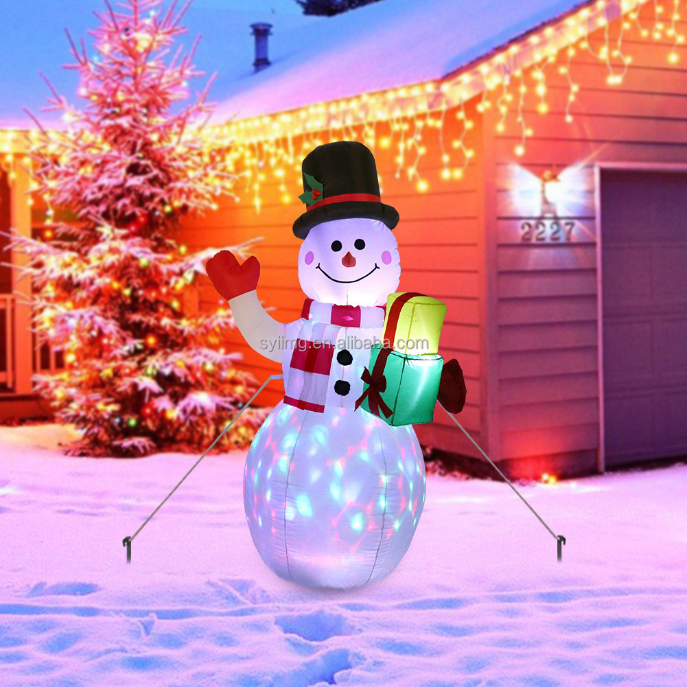 1.5M Snowman Inflatable Nightclub LED Lights Outdoor Holiday Christmas Blow up Advertising Inflatable Toys