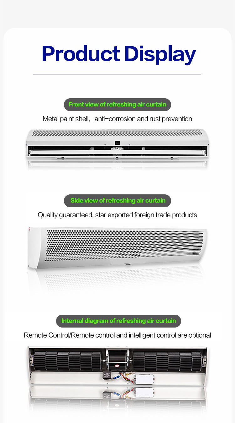 cooling air curtain with high speed for malls,groceries and airports with AC cross flow