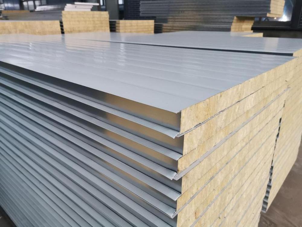 PU rock wool insulation sandwich panel roof sheet galvanized steel corrugated roof panel