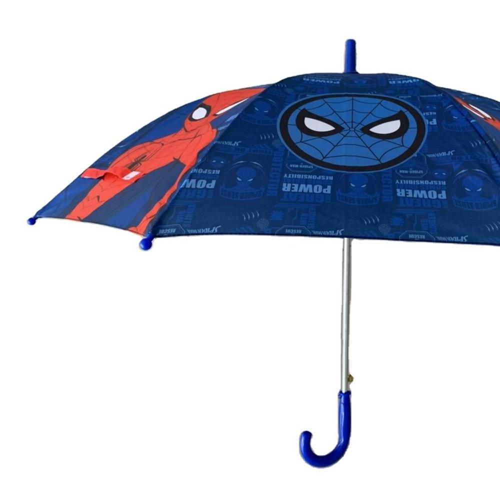 Spider Man Kid Rain Umbrella Customized Printed Promotion Gift 15 17 19 inch Size Manual open Fiberglass Rib Cartoon BSCI Audit