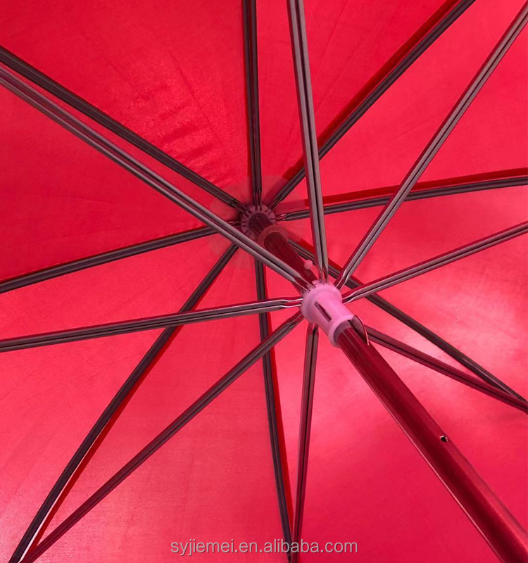 wholesale custom print logo red windproof 8k 28inch straight umbrella for adults