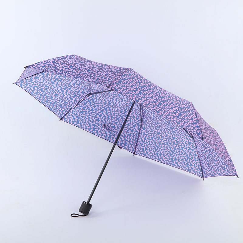 high quality unique butterfly design manual open rain three fold umbrella