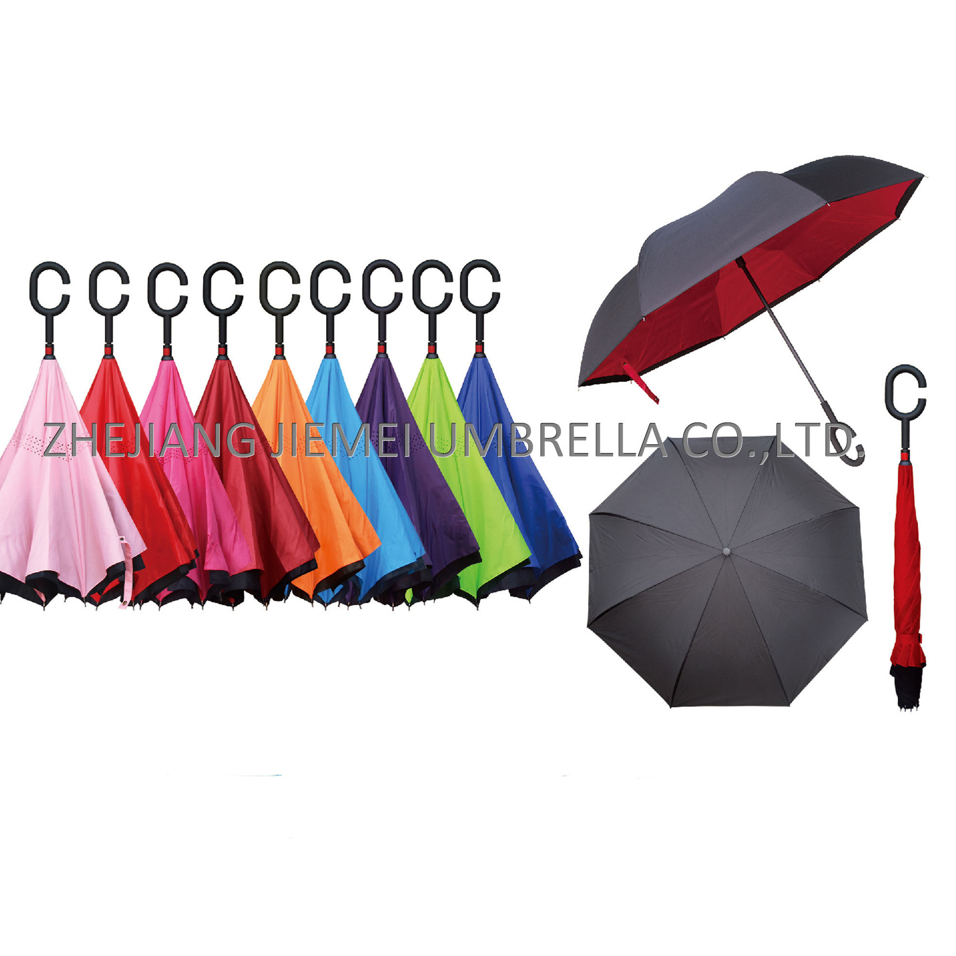 23 Inch Reverse Car Umbrella Fiberglass Frame