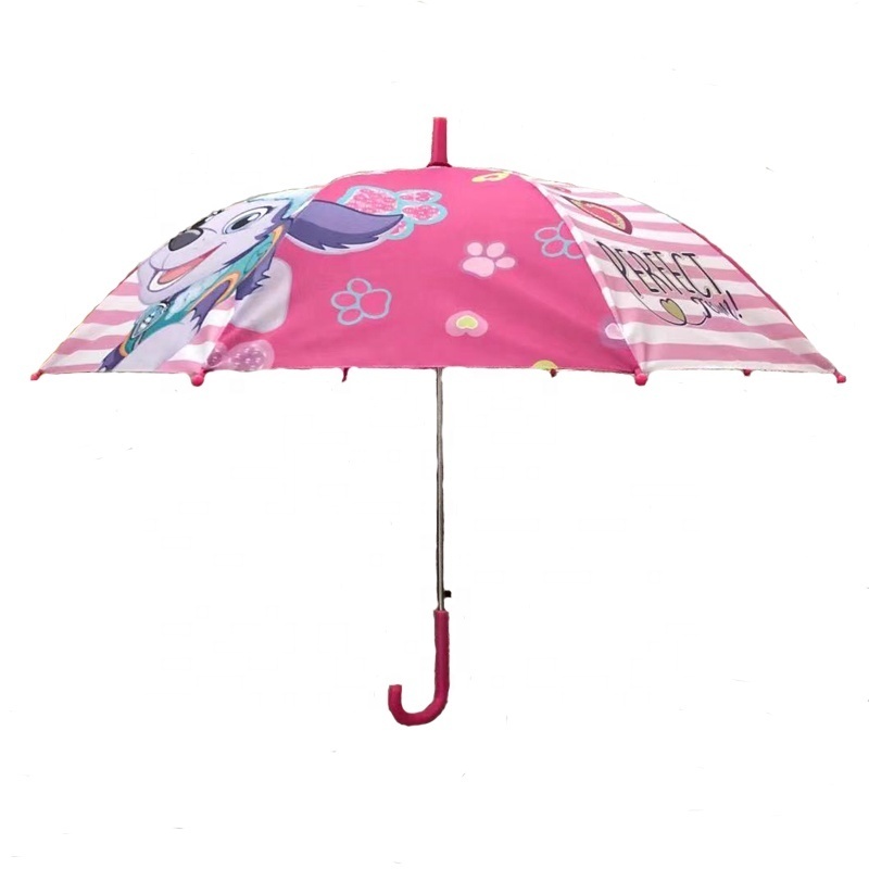 19inch*8k 190T polyester fabric with plastic J handle kids umbrella stick umbrella