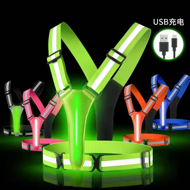 Hot Sell Usb Charging Lightweight  Light Modes Safety Vest Led Usb Reflective Night Running Vest For Running