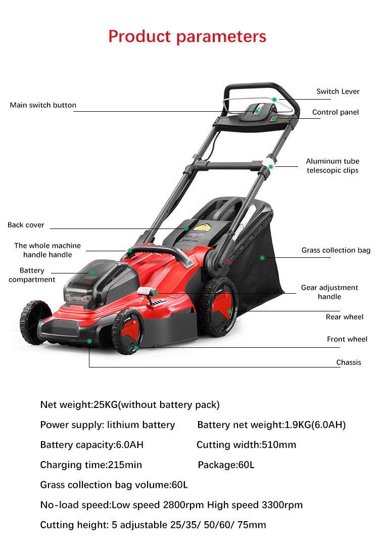 China lawn mower folding handle brushless dc 48v lawn mower motor