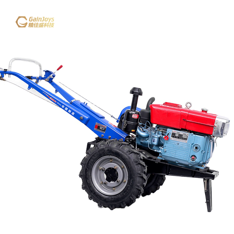 Gainjoys diesel 12hp 20hp zubr moto tiller motocultor two wheel walk-behind hand held mini walking tractor power tiller for sale