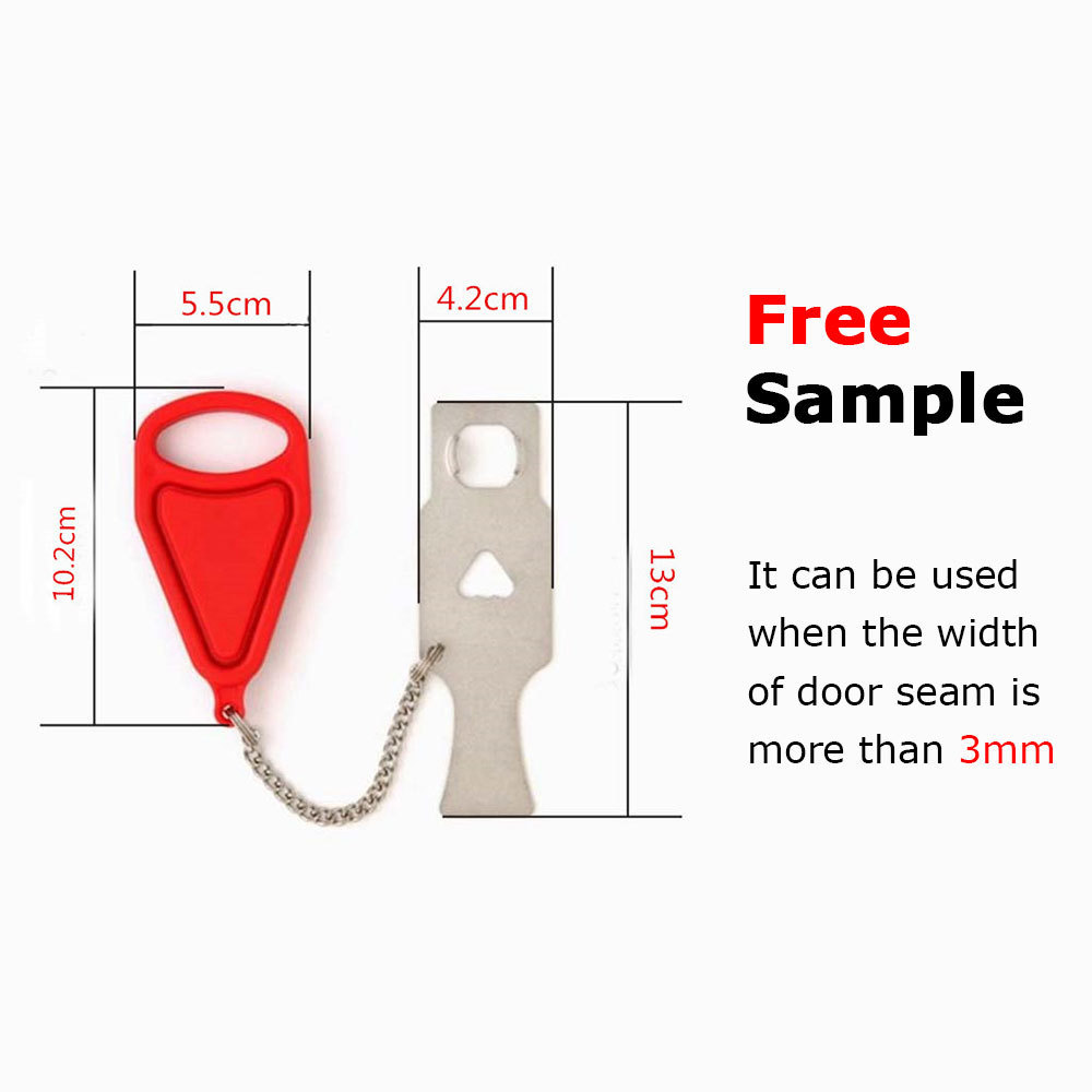 High Quality Door Stoppers Pocket Metal Mortiser Hole Safety Hotel Travel Portable Door Locks for Home Security