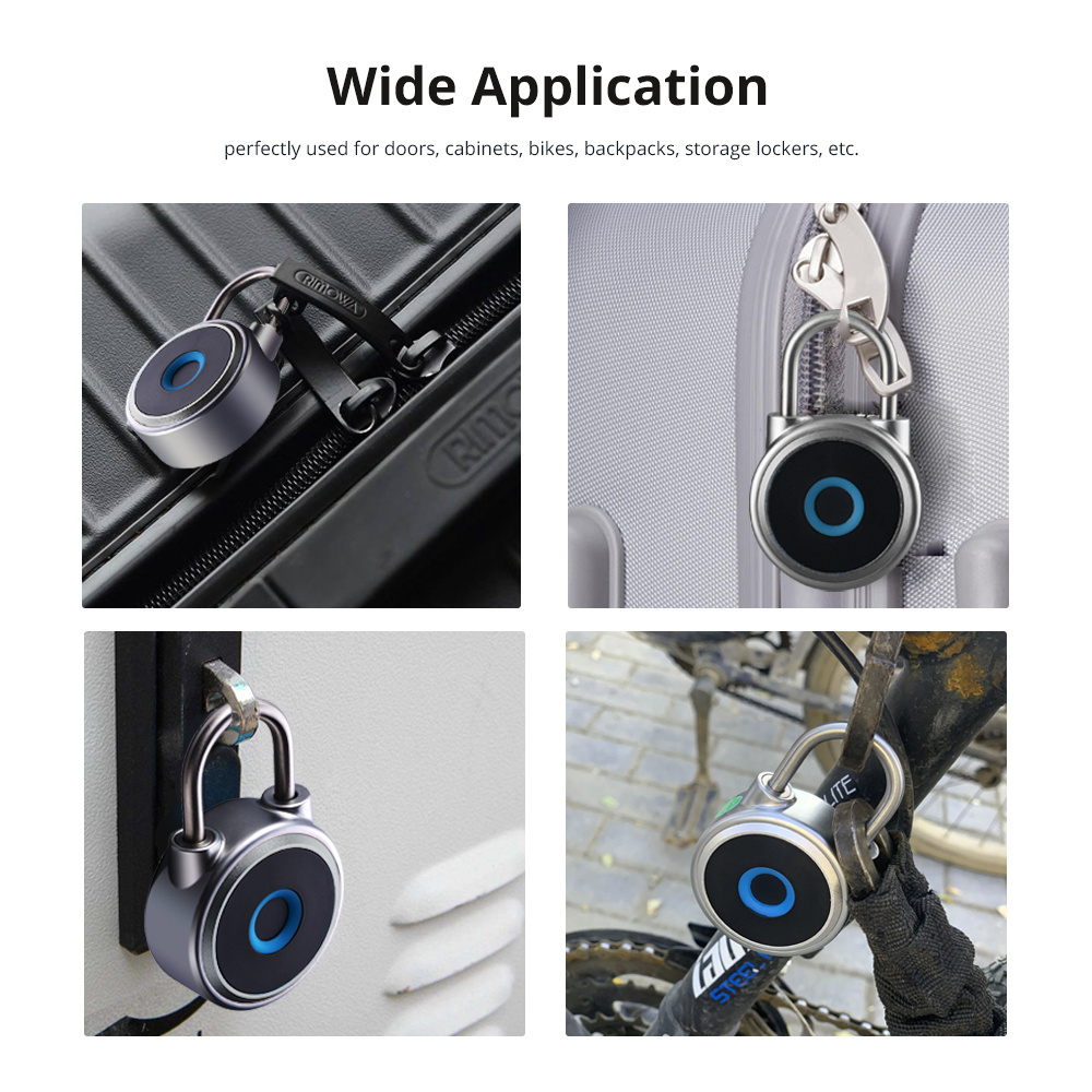 JWM Anti-Theft Cerradura Inteligente Waterproof Smart Electronic Lock Door Lucchetto Handle Lock Fingerprint Padlock