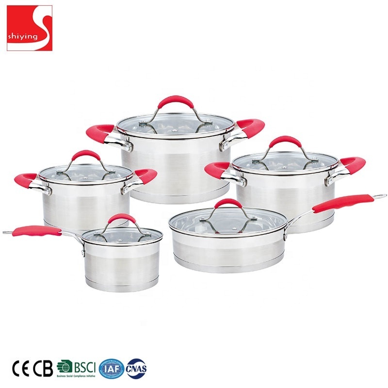 SY-Kitchenware Low MOQ OEM cast iron cookware sets POD enamel pots and pans set