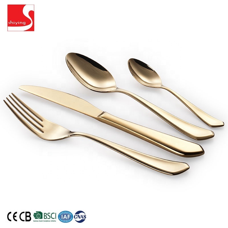 High Quality Bulk Gold Plated Stainless Steel Flatware/ Tableware/ Cutlery Set