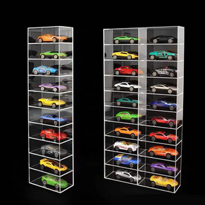 Wall Mounted Clear Toy Showcase Cabinet Hot Wheels Toy Cars Case Mega Store Acrylic Model Car Collectible Display Box Stands