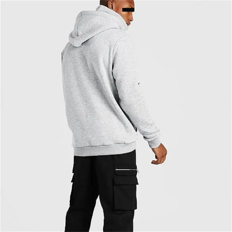 Men Hoodies High Quality Custom Print Logo Kangaroo Pocket Zip Snood Long Neck Mask Running Slim Fit Hoodie