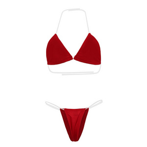 Europe and united states sexy mini triangle bikini bra set women underwear invisible strap 2 pcs bikini