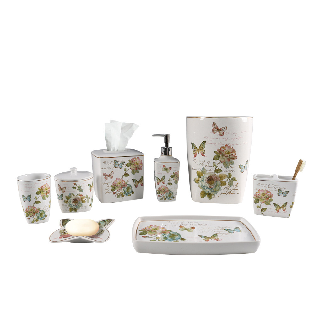 Washroom set bathroom Exquisite original design Butterfly Pattern hotel accessories factory direct