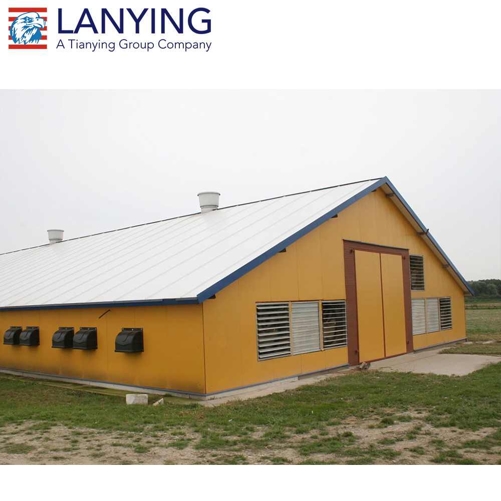 Steel structure prefab farm building cow barn sheep/cattle/dairy/goat house poultry sheds Piggery construction