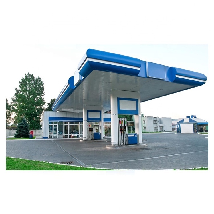 prefabricated light gauge steel cheap modular professional manufacturer steel structure gas station canopy