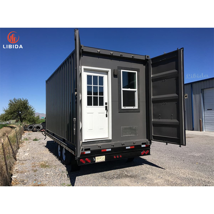 China cheap prefab small tiny home on wheels prefabricated trailer house