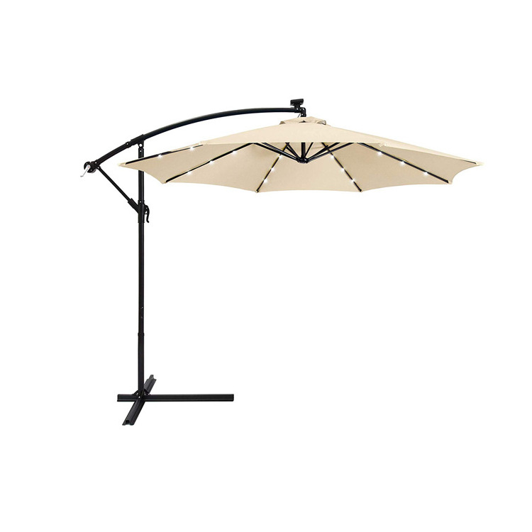 Outdoor hanging banana umbrella waterproof cantilever garden beach patio sun canvas parasol restaurant umbrella