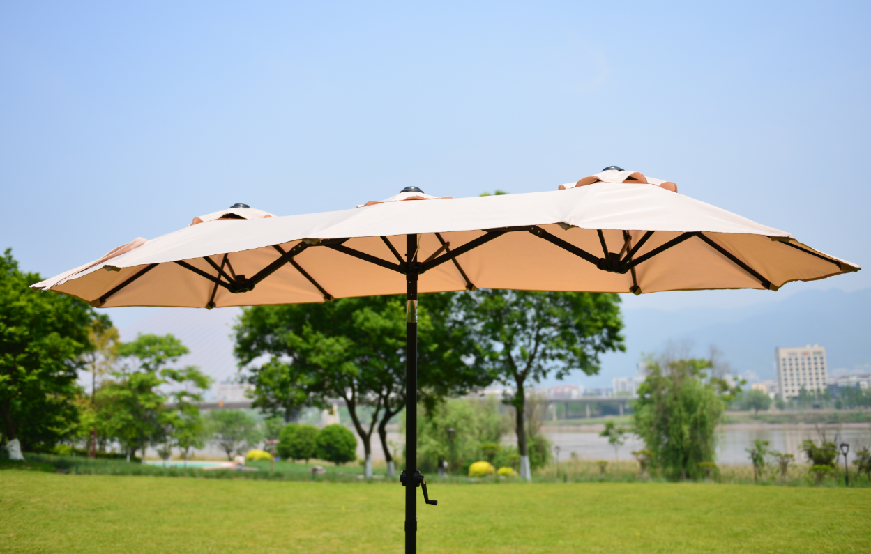 Twin Sunshade Parasol Market Sun Umbrella Beach Garden Parasol Patio Umbrella Outdoor