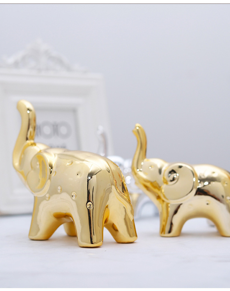 SYLVAN Hot Sell Nordic Ceramic Baby Elephant Ornaments Creative Animal Crafts Home Decoration Gift