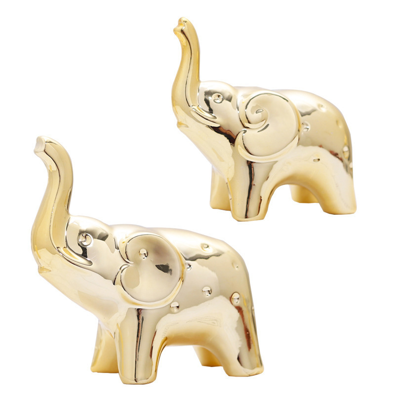 SYLVAN Hot Sell Nordic Ceramic Baby Elephant Ornaments Creative Animal Crafts Home Decoration Gift